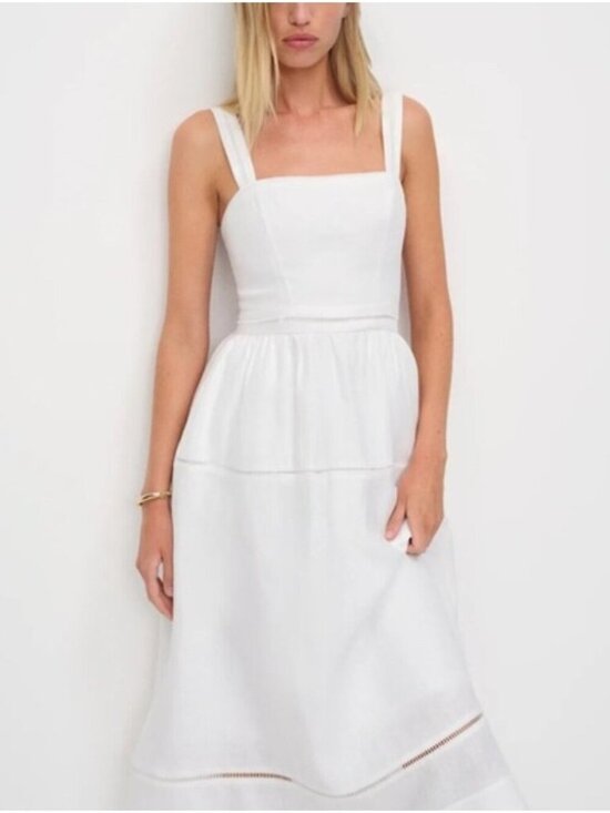 Reformation Dresses & Skirts - NEW Reformation Everett Linen Midi Dress White | US 4 UK 8